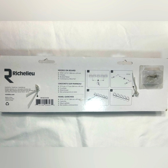 Richelieu Contemporary Silver Hook Rack - Picture 2 of 5